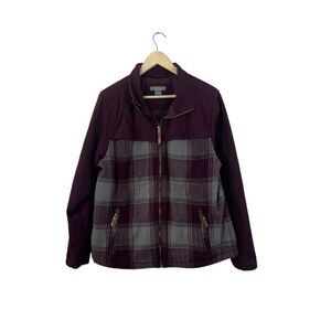 Natural Reflections X-Large Zip Jacket Primaloft Burgundy Flannel Womens